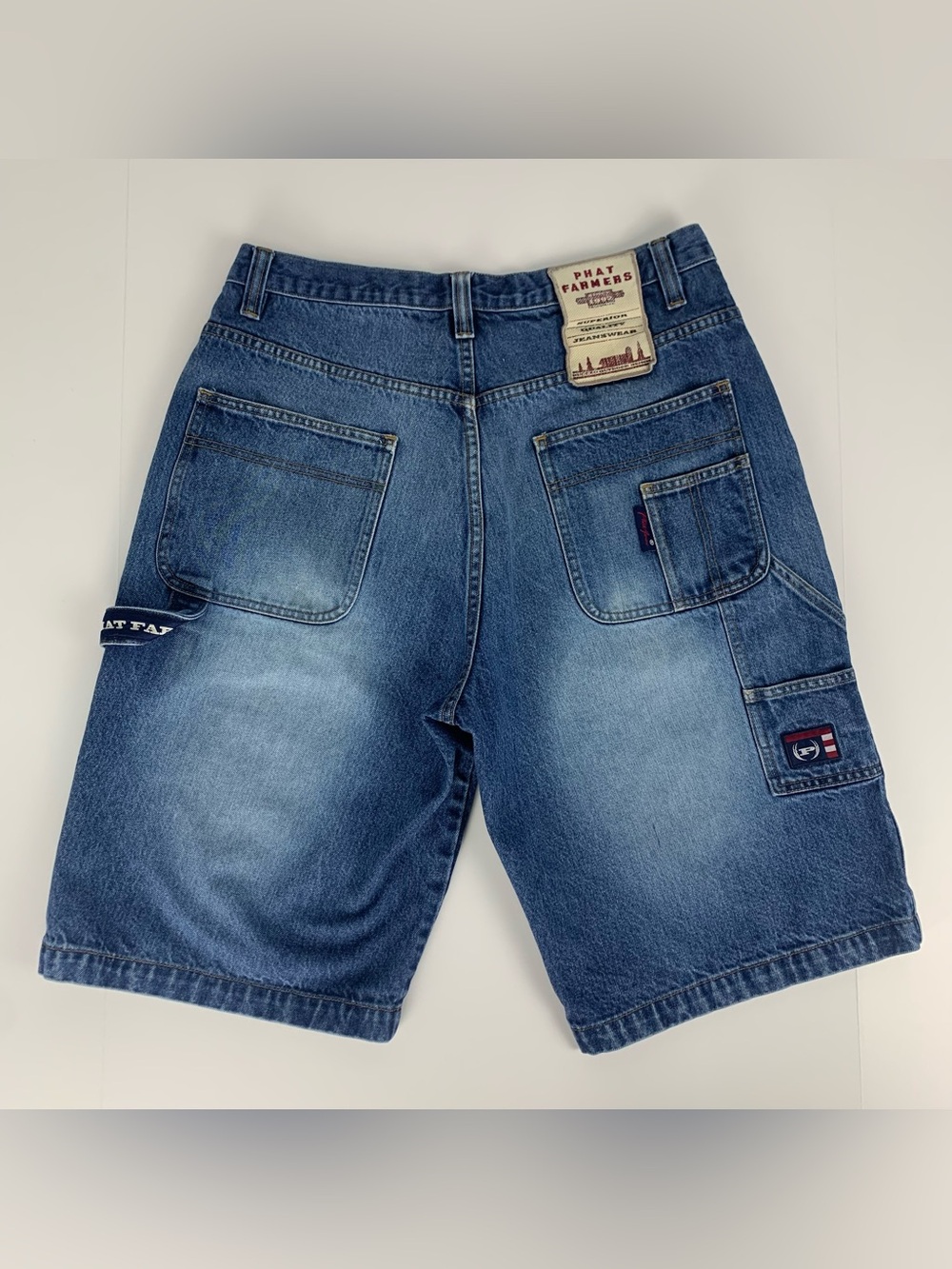 Y2k Phat Farm Jorts Vintage Baggy HipHop Denim Carpenter Jean Shorts Size 32